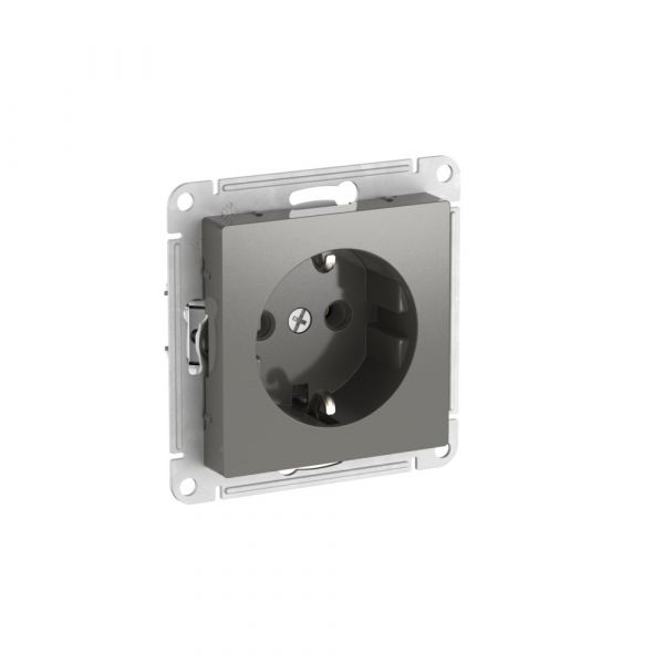 ATLASDESIGN РОЗЕТКА с заземлением, 16А, быстрозажимные клеммы, СТАЛЬ