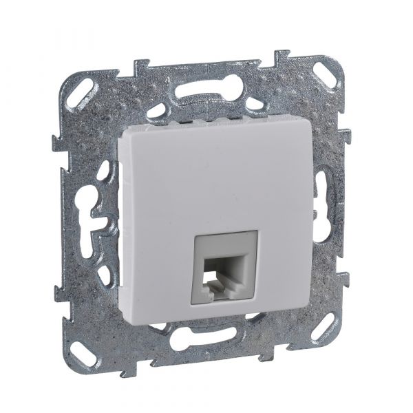 UNICA Розетка телефонная 1хRJ11 в рамку белая 4 контакта