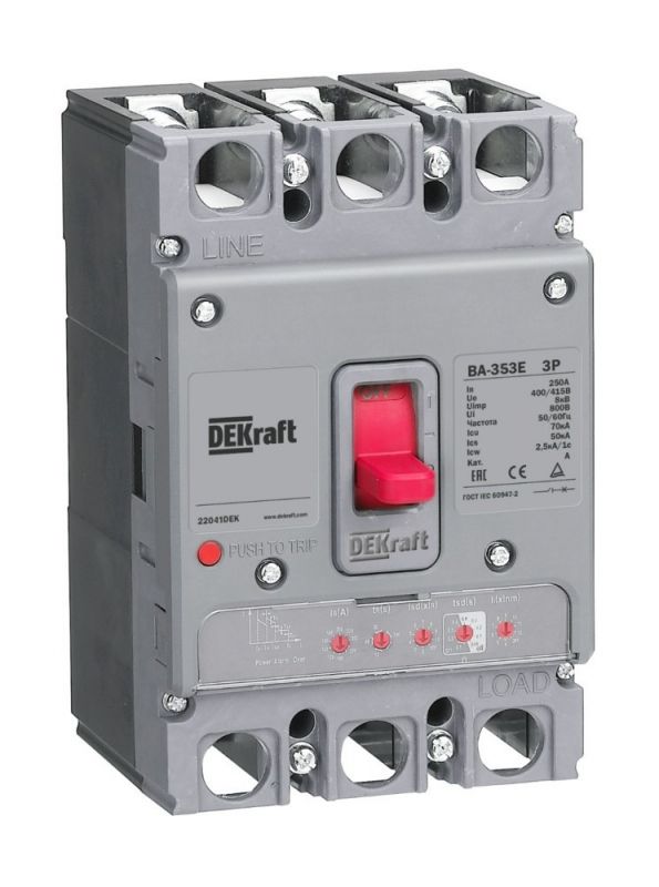 Силовой автоматический выключатель с электронным расцепителем 3P 160А 70кА ВА-353E