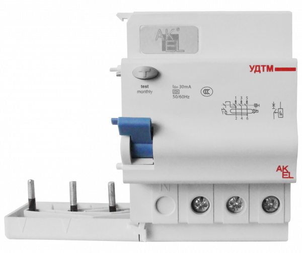 Устройство дифференциального тока УДТМ-AKSOL-3P 30mA ТипAС 3P/380/400/415VAC/30mA