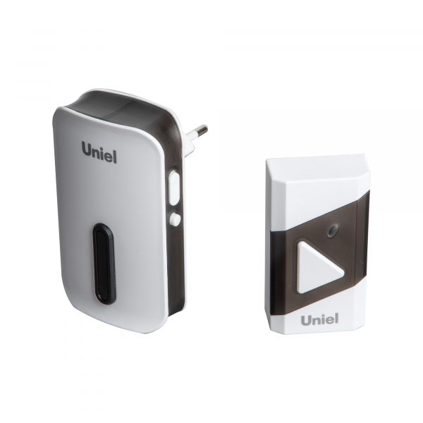 Звонок электронный 220В радиус действия 150 м, черный с белым  UDB-095W-R1T1-38S-BL/WH