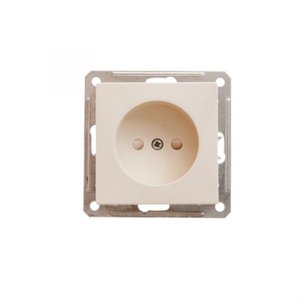 W59 Розетка скрытая без заземления в рамку  бежевая