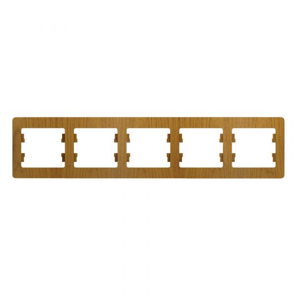 GLOSSA Рамка 5 постов горизонтальная дуб
