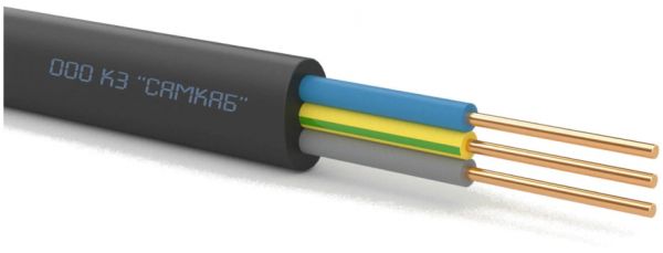 Кабель силовой ВВГ-Пнг(А)-LSLTx 3х6 (N.PE)-0.660  днопроволочный (барабан)ТРТС