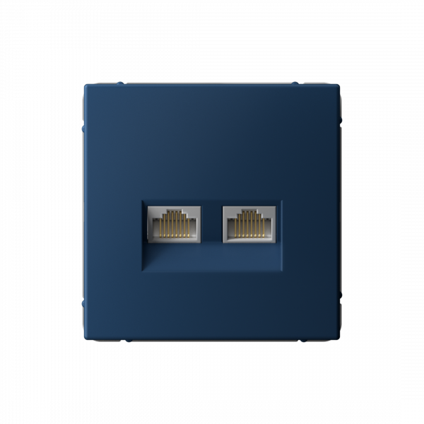 ARTGALLERY РОЗЕТКА двойная компьютерная RJ45+RJ45, кат. 5е, механизм, АКВАМАРИН