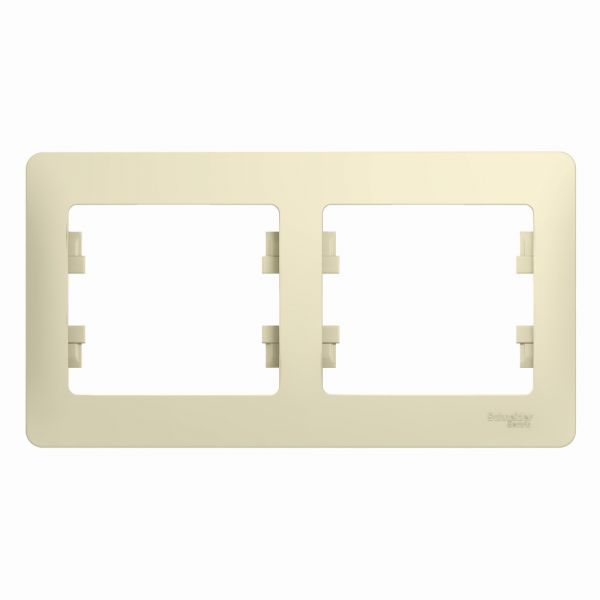 GLOSSA Рамка горизонтальная 2 поста бежевая