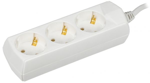 Удлинитель бытовой 03 3 места 2P+PE/3м 3х1мм2 10А/250В GENERICA