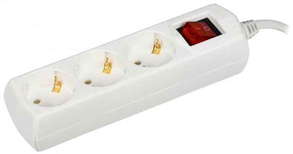 Удлинитель бытовой У03В 3 места 2P+PE/1.5 м 3х1мм2 10А/250В GENERICA