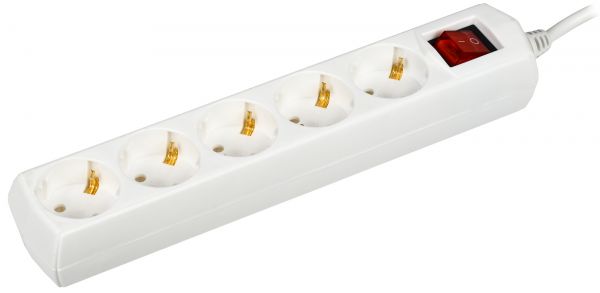 Удлинитель бытовой У05В 5 мест 2P+PE/1.5 м 3х1мм2 10А/250В GENERICA