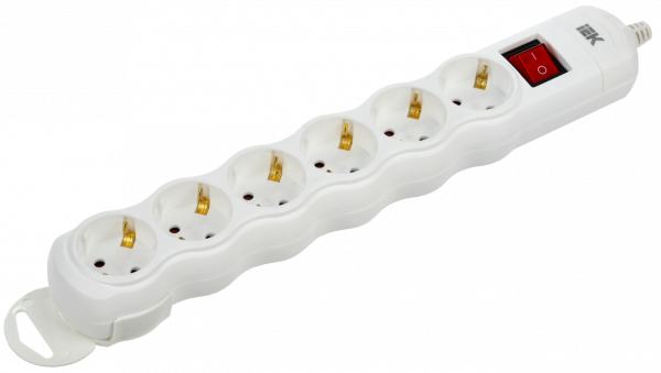 Розетка переносная разборная с выключателем РПр06В 6 мест