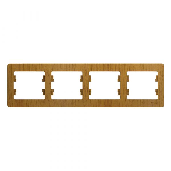 GLOSSA Рамка 4 поста горизонтальная дуб