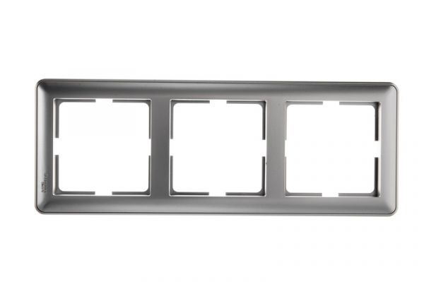 W59 Рамка 3 поста матовый хром