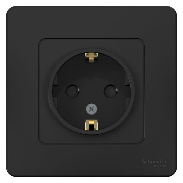 BLANCA скрытой установки розетка с заземлением со шторками, 16А, 250В, антрацит