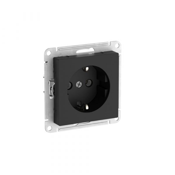 ATLASDESIGN РОЗЕТКА с заземлением, 16А, быстрозажимные клеммы, КАРБОН