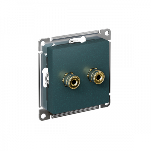 Аудиорозетка ATLASDESIGN двухместная изумруд