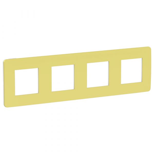 Рамка UNICA STUDIO четырехпостовая зеленое яблоко/белый