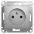 GLOSSA Розетка без заземления в рамку алюминий
