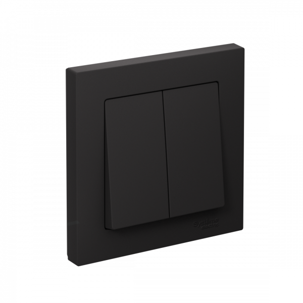 ATLASDESIGN 2-клавишный ВЫКЛЮЧАТЕЛЬ, сх.5, 10АХ, в сборе, быстрозажимные клеммы, КАРБОН