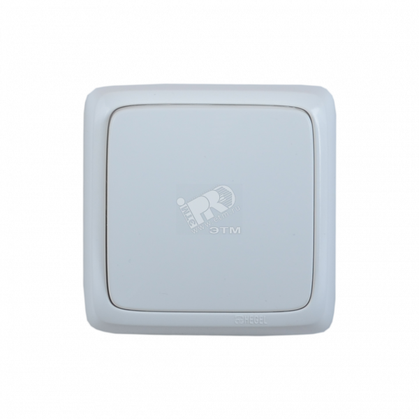 Переключатель одноклавишный наружный с изоляционной пластиной белый 16А