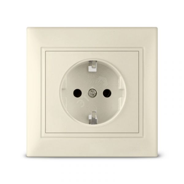 Севиль Розетка с заземлением слоновая кость (ivory)