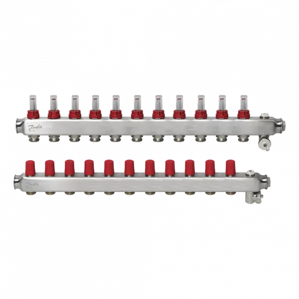 Комплект коллекторов Danfoss SSM-11F с расходомерами, 11 контуров