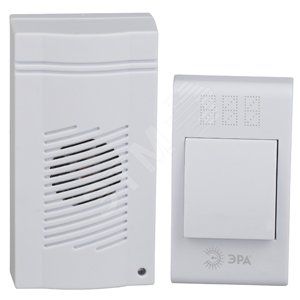 Звонок дверной беспроводной на батарейках 32 мелодии 100м IP20 со световой индикацией белый 2ААA/А23 C51