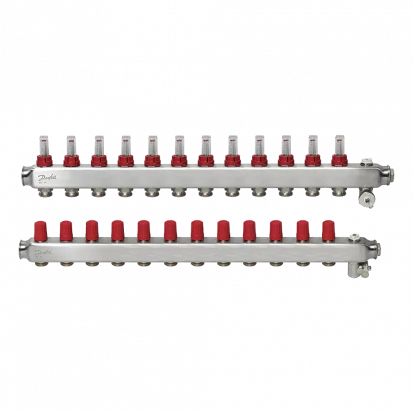 Комплект коллекторов Danfoss SSM-12F с расходомерами, 12 контуров