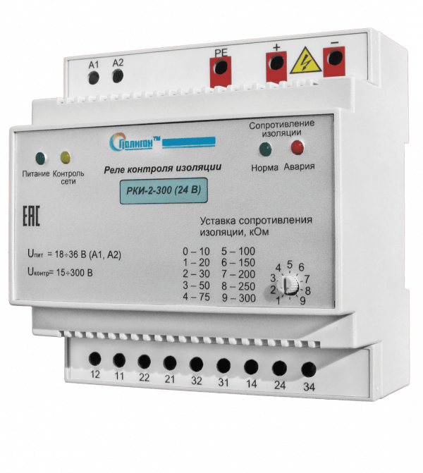 Реле контроля изоляции РКИ-2-300 (24 В)