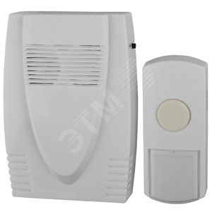 Звонок дверной беспроводной на батарейках 6 мелодий 100м IP44 белый 3АА/А23 C71