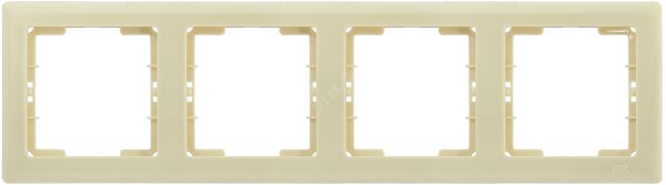 Рамка 4 местная горизонтальная BOLERO кремовый
