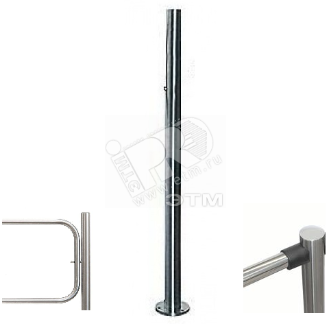 Стойка с отверстием под стопорный механизм поворотной секции и с 2-мя отверстиями дл я крепления патрубков на стороне противоположной створке с крышкой