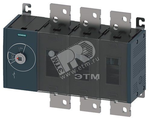 Выключатель-разъединитель 1250 А 3п фронтальное управление слева базовый блок без ручки плоские клеммы