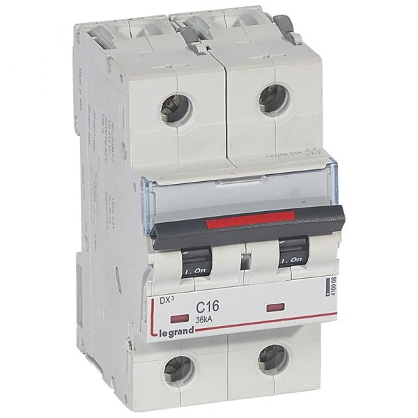 Выключатель автоматический двухполюсный 16А C DX3 36кА