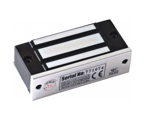 Замок электромагнитный, внутреннее исполнение, 12 VDC / 100мА, усилие 50 кг, размеры 80х33х20 мм