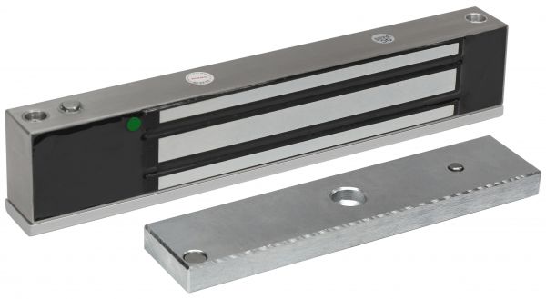 Замок электромагнитный,  уличное исполнение, СИД, датчик положения двери, IP68