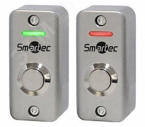 Кнопка металлическая, 2-х цветный СИД индикатор, накладная, НР контакты, размер 60х29х25 мм