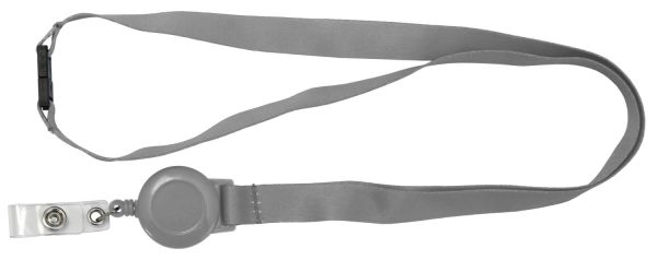 Ремешок с пряжкой и ретрактором серый