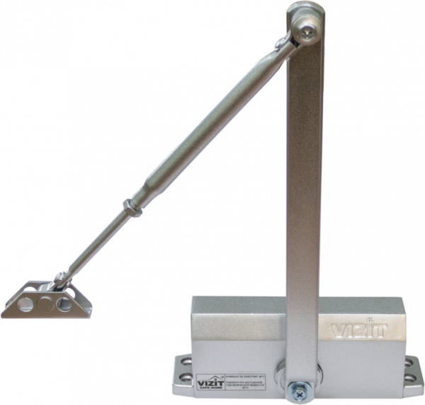 Доводчик дверной для двери весом 120 кг, рычаг с квадратным отверстием, цвет серебряный