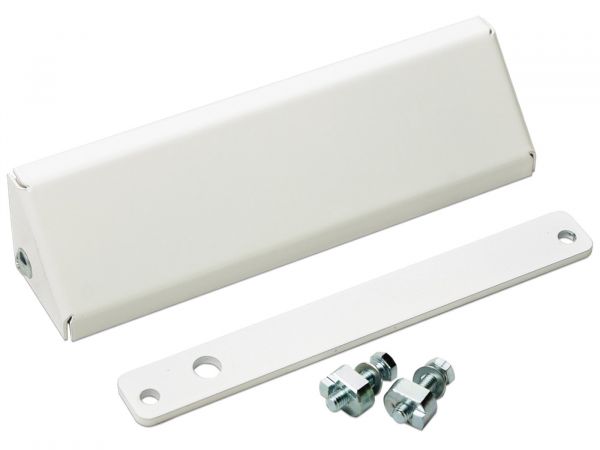 Комплект монтажа для крепления замка AL-150 на L-образном уголке с декоративным кожухом и планкой М150, цвет белый