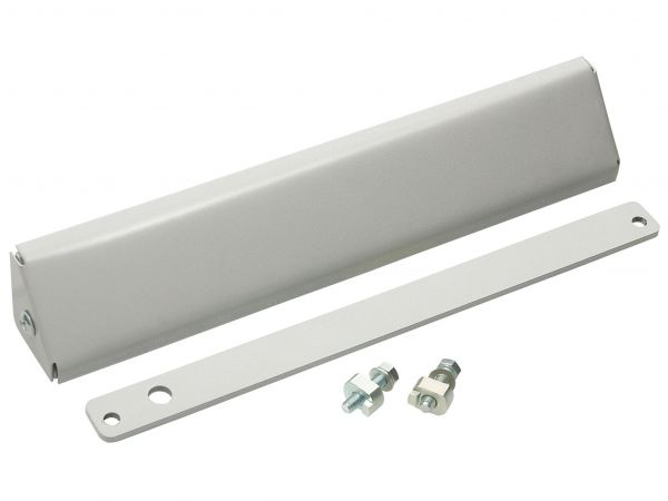 Комплект монтажа для крепления замка AL-200 на L-образном уголке с декоративным кожухом и планкой М200, цвет серый