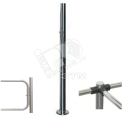 Стойка трехстороняя с отверстием под стопорный механизм поворотной секции, с крышкой