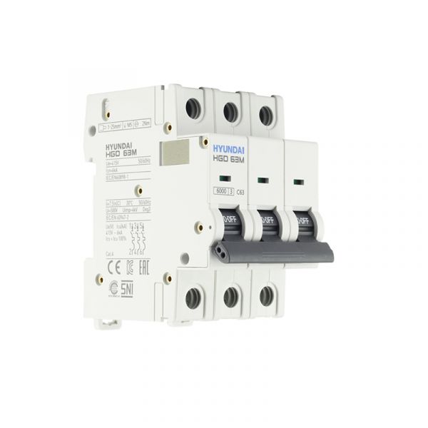 Выключатель автоматический HGD63-M 3PMCS0000C 00063 3 полюса, 63А, ток  6kA, хар-ка C