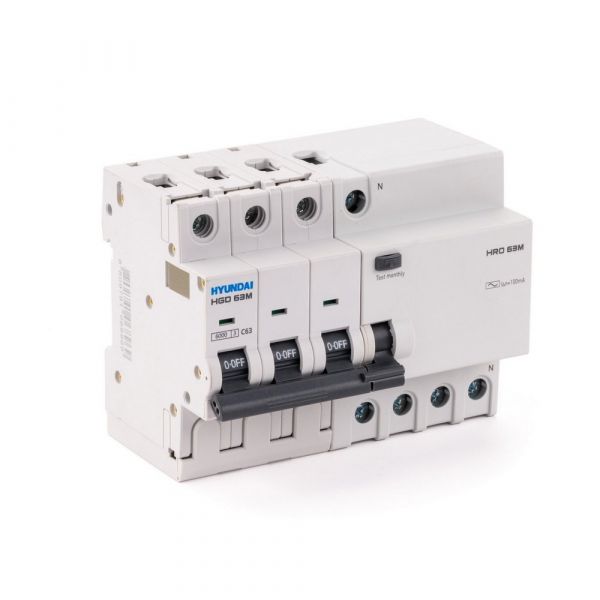 Автомат дифференциальный HRO63M 3NG4C0000C 00016G 3 полюса + нейтраль, 16A ток,  6kA,30mA