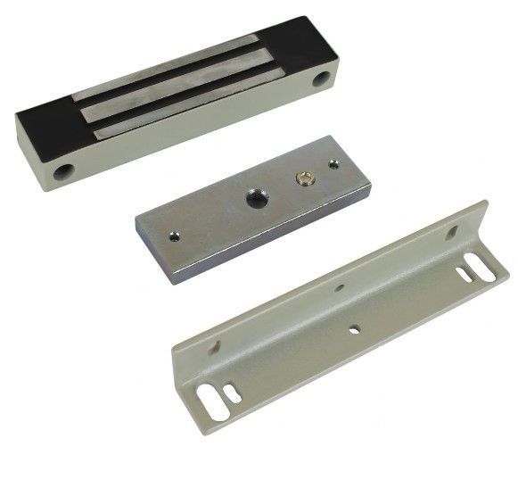 Замок электромагнитный ML-180K с планкой IP67 12В усилие 200 кг серый