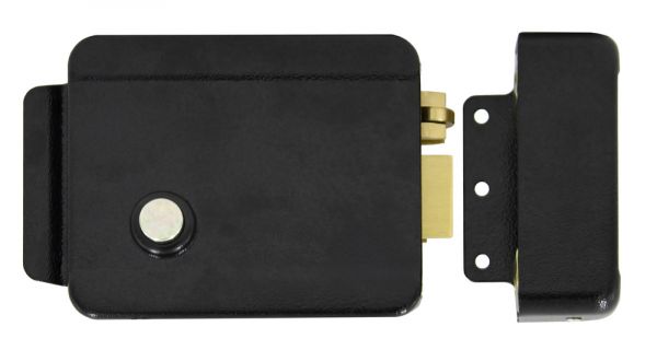 Замок электромеханический AT-EL101AB с кнопкой универсальный НЗ личинка и 5 ключей в комплекте черный