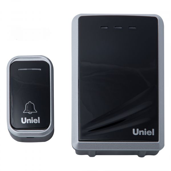 Звонок беспроводной радиус действия 150 м,  черный с серебристым  UDB-017W-R1T1-38S-150M-BL/SL