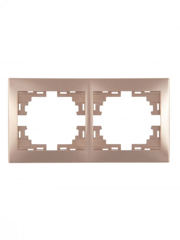 MIRA Рамка 2 поста горизонтальная                 светло-коричневый перламутр