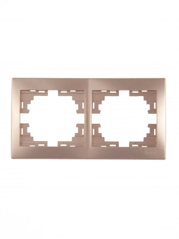 MIRA Рамка 2 поста вертикальная светло-коричневый перламутр