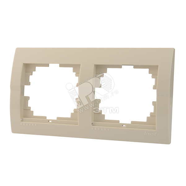 DERIY Рамка х2 горизонтальная крем