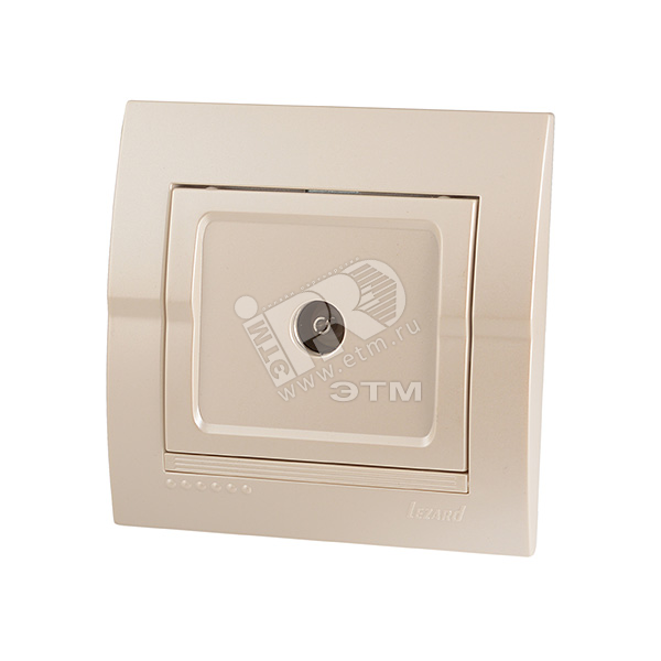 DERIY Розетка ТВ проходная жемчужно-белая металлик